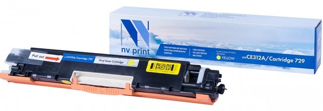 Картридж NVP совместимый NV-CE312A/CF352A/NV-729 Yellow универсальные для HP/Canon Color LaserJet CP1025/ CP1025nw/ M275/ CP1025/ CP1025nw/ 100 M175a/ 100 M175nw/ M176n/ M177fw/ i-Sensys LBP 7010/ 7010C/ 7018/ 7018C (1000k) [reman]