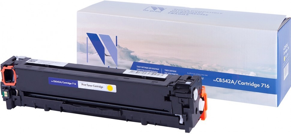 Картридж NVP совместимый NV-CB542A/NV-716 Yellow универсальные для HP/Canon Color LaserJet CP1215/ CP1515n/ CM1312/ CM1312nfi/ i-SENSYS LBP-5050/ MF8030C/ MF8050C/ 8080C (1400k) [new]