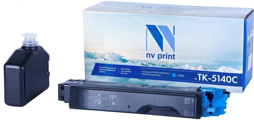 Картридж NVP совместимый NV-TK-5140 Cyan для Kyocera ECOSYS M6030cdn/ M6530cdn/ P6130cdn (5000k) [new]