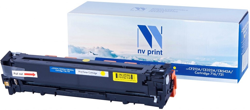 Картридж NVP совместимый NV-CF212A/CE322A/CB542A/NV-716/731 Yellow универсальные для HP/Canon LaserJet Pro 200 color MFP M276n/ MFP M276nw/ 200 M251n/ M251nw/ CM1415fn/ CM1415fnw/ CP1525n/ CP1525nw/ LBP 7100 i-Sensys 7100CN/ 7110/ 7110CW/ MF 623CN/ 628CW/