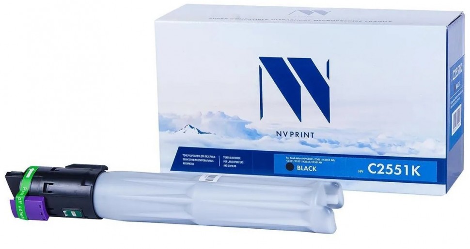 Тонер-картридж NVP совместимый NV-MP C2551 Black для Ricoh Aficio MP C2031/ C2051/ C2051AD/ C2501/ C2531/ C2551/ C2551AD (10000k) [new]