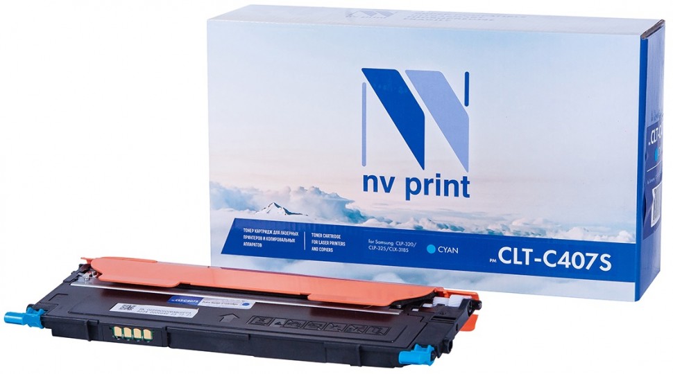 Картридж NVP совместимый NV-CLT-C407S Cyan для Samsung CLP 320/ 320N/ 325/ 325W/ CLX 3180/ 3180FN/ 3180FW/ 3185/ 3185FW/ 3185N/ 3185FN/ 3185W (1000k) [new]