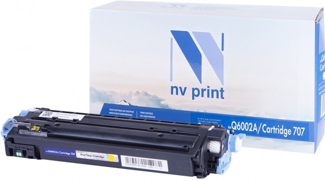 Картридж NVP совместимый NV-Q6002A/NV-707 Yellow универсальные для HP/Canon Color LaserJet 1600/ 2600n/ 2605/ 2605dn/ 2605dtn/ LBP 5000 i-Sensys Laser Shot/ 5102 (2000k) [reman]