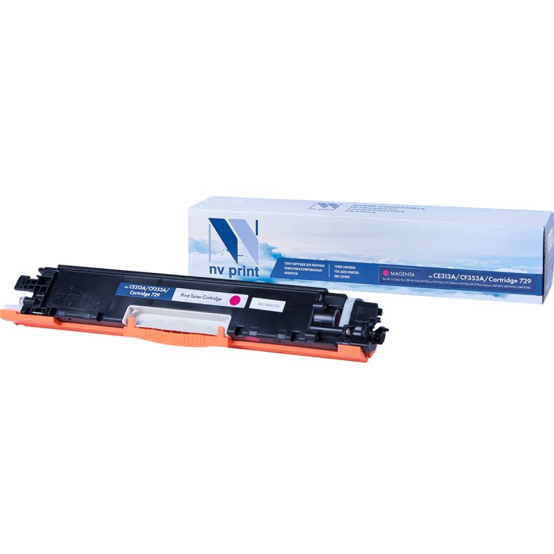 Картридж NVP совместимый NV-CE313A/CF353A/NV-729 Magenta универсальные для HP/Canon Color LaserJet CP1025/ CP1025nw/ M275/ CP1025/ CP1025nw/ 100 M175a/ 100 M175nw/ M176n/ M177fw/ i-Sensys LBP 7010/ 7010C/ 7018/ 7018C (1000k) [reman]