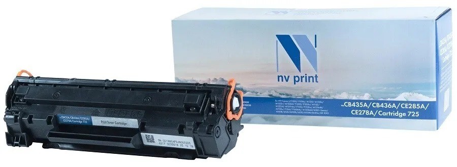 Картридж NVP совместимый NV-CB435A/CB436A/CE285A/NV-725 универсальные для HP/Canon LaserJet P1005/ P1006/ M1120/ M1120n/ M1522n/ M1522nf/ P1505/ P1505n/ M1132/ M1212nf/ M1217nfw/ P1102/ P1102w/ M1214nfh/ M1132s/ 6000 i-Sensys/ 6000B i-Sensys / 6020 i-Sens