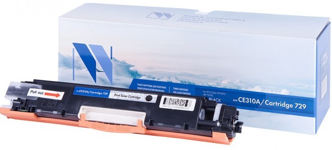 Картридж NVP совместимый NV-CE310A/NV-729 Black для HP Color LaserJet CP1025/ CP1025nw/ M275/ CP1025/ CP1025nw/ 100 M175a/ 100 M175nw/ LBP 7010 i-Sensys/ 7010C i-Sensys/ 7018 i-Sensys/ 7018C i-Sensys (1200k) [reman]