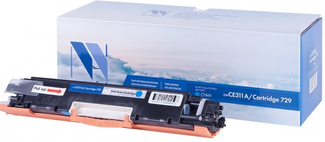 Картридж NVP совместимый NV-CE311A/NV-729 Cyan для HP Color LaserJet CP1025/ CP1025nw/ M275/ CP1025/ CP1025nw/ 100 M175a/ 100 M175nw/ LBP 7010 i-Sensys/ 7010C i-Sensys/ 7018 i-Sensys/ 7018C i-Sensys (1000k) [reman]